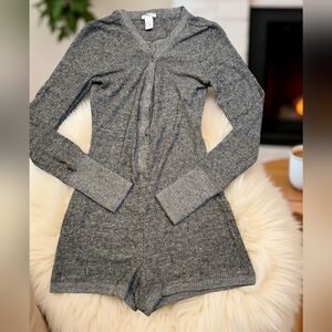 Forever 21 Gray Ribbed Knit Romper